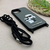 قاب گوشی iPhone 13 - iPhone 14 آیفون اورجینال برجسته کارل KARL خاکستری با بند لندیارد کد 163131