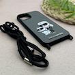 قاب گوشی iPhone 13 - iPhone 14 آیفون اورجینال برجسته کارل KARL خاکستری با بند لندیارد کد 163131