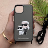 قاب گوشی iPhone 13 - iPhone 14 آیفون اورجینال برجسته کارل KARL خاکستری با بند لندیارد کد 163131