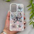 قاب گوشی Galaxy S25 FE سامسونگ لاکچری ماربل لنز کرومی پروانه کیوت کد 166879