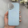 قاب گوشی iPhone 17 آیفون کرکره ای طرح مگ سیف Stripe Soft Wave لنز کرومی کد 166813