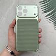 قاب گوشی iPhone 16 Pro Max آیفون تبدیل سری 17 Tech Woven Case پشت سخت جیر محافظ لنز دار شیشه ای سبز کد 166722