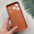 قاب گوشی iPhone 17 Pro آیفون تبدیل سری 17 Tech Woven Case پشت سخت جیر محافظ لنز دار شیشه ای نارنجی کد 166726