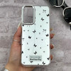 قاب گوشی Galaxy A14 سامسونگ اورجینال فانتزی سخت آینه ای لنز کرومی ایربگ دار طرح پروانه کیوت کد 167219