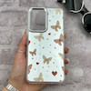 قاب گوشی Galaxy A17 سامسونگ اورجینال فانتزی سخت آینه ای لنز کرومی ایربگ دار طرح پروانه کیوت کد 167252