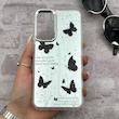قاب گوشی Galaxy A25 سامسونگ اورجینال فانتزی سخت آینه ای لنز کرومی ایربگ دار طرح پروانه کیوت کد 167300