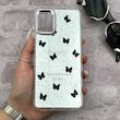 قاب گوشی Galaxy A31 سامسونگ اورجینال فانتزی سخت آینه ای لنز کرومی ایربگ دار طرح پروانه کیوت کد 167321