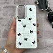 قاب گوشی Galaxy A33 سامسونگ اورجینال فانتزی سخت آینه ای لنز کرومی ایربگ دار طرح پروانه کیوت کد 167336