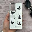 قاب گوشی Galaxy A53 سامسونگ اورجینال فانتزی سخت آینه ای لنز کرومی ایربگ دار طرح پروانه کیوت کد 167377
