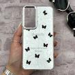 قاب گوشی Galaxy A55 سامسونگ اورجینال فانتزی سخت آینه ای لنز کرومی ایربگ دار طرح پروانه کیوت کد E23-167397