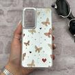 قاب گوشی Galaxy A55 سامسونگ اورجینال فانتزی سخت آینه ای لنز کرومی ایربگ دار طرح پروانه کیوت کد E23-167400