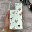 قاب گوشی Galaxy A12 - M12 سامسونگ اورجینال فانتزی سخت آینه ای لنز کرومی ایربگ دار طرح پروانه کیوت کد 167458