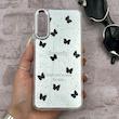 قاب گوشی Galaxy A30S - A50S - A50 سامسونگ اورجینال فانتزی سخت آینه ای لنز کرومی ایربگ دار طرح پروانه کیوت کد 167518