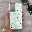 قاب گوشی Galaxy S21 FE سامسونگ اورجینال فانتزی سخت آینه ای لنز کرومی ایربگ دار طرح کیتی کیوت کد 167548