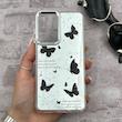 قاب گوشی Galaxy S21 FE سامسونگ اورجینال فانتزی سخت آینه ای لنز کرومی ایربگ دار طرح پروانه کیوت کد 167553