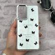 قاب گوشی Galaxy S21 FE سامسونگ اورجینال فانتزی سخت آینه ای لنز کرومی ایربگ دار طرح پروانه کیوت کد 167554