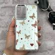 قاب گوشی Galaxy S21 FE سامسونگ اورجینال فانتزی سخت آینه ای لنز کرومی ایربگ دار طرح پروانه کیوت کد 167557