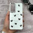 قاب گوشی Galaxy S23 FE سامسونگ اورجینال فانتزی سخت آینه ای لنز کرومی ایربگ دار طرح پروانه کیوت کد 167560