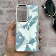 قاب گوشی Galaxy S25 FE سامسونگ اورجینال فانتزی سخت آینه ای لنز کرومی ایربگ دار طرح پروانه کیوت کد 167578