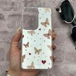 قاب گوشی Galaxy S25 FE سامسونگ اورجینال فانتزی سخت آینه ای لنز کرومی ایربگ دار طرح پروانه کیوت کد 167579