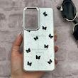 قاب گوشی Galaxy S25 FE سامسونگ اورجینال فانتزی سخت آینه ای لنز کرومی ایربگ دار طرح پروانه کیوت کد 167580