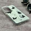 قاب گوشی Galaxy S25 FE سامسونگ اورجینال فانتزی سخت آینه ای لنز کرومی ایربگ دار طرح پروانه کیوت کد 167581