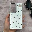قاب گوشی Galaxy S25 FE سامسونگ اورجینال فانتزی سخت آینه ای لنز کرومی ایربگ دار طرح قلب کیوت کد 167583