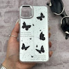 قاب گوشی iPhone 11 Pro Max آیفون اورجینال فانتزی سخت آینه ای لنز کرومی ایربگ دار طرح پروانه کیوت کد 167593