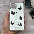 قاب گوشی iPhone 11 Pro Max آیفون اورجینال فانتزی سخت آینه ای لنز کرومی ایربگ دار طرح پروانه کیوت کد 167593
