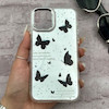 قاب گوشی iPhone 11 Pro آیفون اورجینال فانتزی سخت آینه ای لنز کرومی ایربگ دار طرح پروانه کیوت کد 167601
