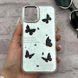 قاب گوشی iPhone 11 Pro آیفون اورجینال فانتزی سخت آینه ای لنز کرومی ایربگ دار طرح پروانه کیوت کد 167601