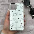 قاب گوشی iPhone 11 آیفون اورجینال فانتزی سخت آینه ای لنز کرومی ایربگ دار طرح کیتی کیوت کد 167609