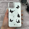 قاب گوشی iPhone 11 آیفون اورجینال فانتزی سخت آینه ای لنز کرومی ایربگ دار طرح پروانه کیوت کد 167617