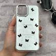قاب گوشی iPhone 12 - iPhone 12 Pro آیفون اورجینال فانتزی سخت آینه ای لنز کرومی ایربگ دار طرح پروانه کیوت کد 167618