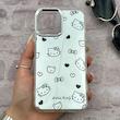 قاب گوشی iPhone 12 Pro Max آیفون اورجینال فانتزی سخت آینه ای لنز کرومی ایربگ دار طرح کیتی کیوت کد 167629
