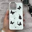 قاب گوشی iPhone 12 Pro Max آیفون اورجینال فانتزی سخت آینه ای لنز کرومی ایربگ دار طرح پروانه کیوت کد 167635