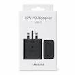 شارژر اصلی گوشی سامسونگ NFC دار تک پورت 45W وات Type-C سه پین ویتنام EP-T4510XBEGGB سوپر فست شارژ رنگ مشکی کد 180875