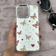 قاب گوشی iPhone 15 Pro Max آیفون اورجینال فانتزی سخت آینه ای لنز کرومی ایربگ دار طرح پروانه کیوت کد 167659
