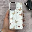 قاب گوشی iPhone 16 آیفون اورجینال فانتزی سخت آینه ای لنز کرومی ایربگ دار طرح پروانه کیوت کد E23-167698