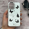 قاب گوشی iPhone 16 آیفون اورجینال فانتزی سخت آینه ای لنز کرومی ایربگ دار طرح پروانه کیوت کد 167699