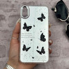 قاب گوشی iPhone XS Max آیفون اورجینال فانتزی سخت آینه ای لنز کرومی ایربگ دار طرح پروانه کیوت کد 167739
