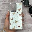 قاب گوشی Poco X7 Pro شیائومی اورجینال فانتزی سخت آینه ای لنز کرومی ایربگ دار طرح پروانه کیوت کد E23-167805