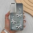 قاب گوشی Galaxy A35 سامسونگ فانتزی برجسته رزینی Luxury Case لنز و دکمه کرومی کد E40-168208