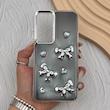 قاب گوشی Galaxy S23 FE سامسونگ فانتزی برجسته رزینی Luxury Case لنز و دکمه کرومی کد E40-168401