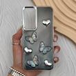قاب گوشی Galaxy S23 FE سامسونگ فانتزی برجسته رزینی Luxury Case لنز و دکمه کرومی کد E40-168402