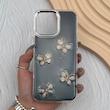 قاب گوشی iPhone 16 Pro Max آیفون فانتزی برجسته رزینی Luxury Case لنز و دکمه کرومی کد E40-168470