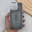 قاب گوشی iPhone 16 Pro Max آیفون فانتزی برجسته رزینی Luxury Case لنز و دکمه کرومی کد E40-168471