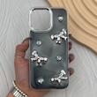 قاب گوشی iPhone 16 Pro Max آیفون فانتزی برجسته رزینی Luxury Case لنز و دکمه کرومی کد E40-168474