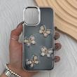 قاب گوشی iPhone 16 آیفون فانتزی برجسته رزینی Luxury Case لنز و دکمه کرومی کد E40-168519