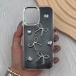 قاب گوشی iPhone 16 آیفون فانتزی برجسته رزینی Luxury Case لنز و دکمه کرومی کد E40-168526